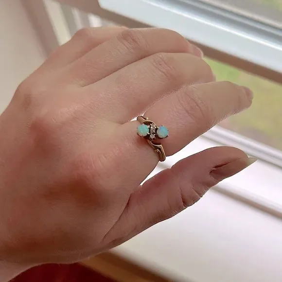 Victorian Opal Diamond Ring - Picture 3 of 5